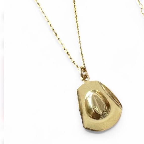 Gold Fill Cowboy Hat Necklace on 16” chain
